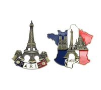 2 Pcs France Map Refrigerator Sticker-Europe Tourist Souvenir, Innovative 3D Resin Fridge Magnet Stickers, Notre-Dame Cathedral De Paris France Eiiffel Tower, Refrigerator Magnets