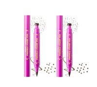 2 Pcs Freckle Stamp Pen - 2in1 Fake Freckles Stamp with Stamp & Precision Fine Tip, Waterproof Long-Lasting Natural Lifelike Freckles Makeup, Beige &Mousy Brown for Soft Sun-Kissed Look