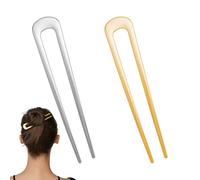 2 Pcs French Hair Pin,Metal U Shaped Hair Pins for Women,Twist Hairpin for Buns Set,Gold/Silver Hair Clips,Chignon Elegant Hair Fork,Hair Stick Pin Accessories,for Women Girls Long Hair Updo Styling