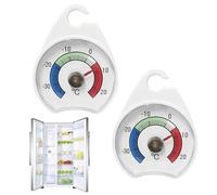 2 Pcs Fridge and Freezer Thermometer 52mm Dial, High Accuracy Temperature Gauge with Color-Coded Zones, Easy-to-Read Display for Kitchen, Restaurant, Bar, Cafe, Food Storage