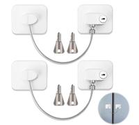 2 Pcs Fridge Lock, Window Locks, Window Restrictor, Strong Adhesive Fridge Locks For Children With Key, Window Lock For Upvc Windows, Cabinets Refrigerator Lock For Protect Baby Child And Adult Safety