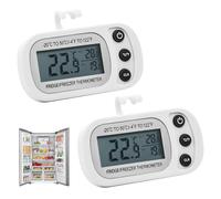2 PCS Fridge Thermometer, Freezer Thermometer Digital, Fridge Temperature Thermometer with Large LCD Display Min/Max °C/°F Function for Freezer Refrigerator Aquarium