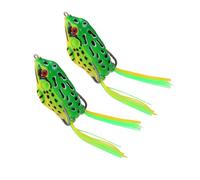 2 Pcs Frog Crank Bait Tackle Simulation Fishing Lures with Hooks Soft Bait Outdoor Tackle Durable Simulation Fishing Lure with Hook