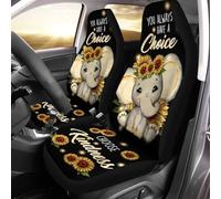 2 Pcs Front Seats Cushion Cover Dirty-Proof Car Seat Protector Fashion Bucket Seats Covers Universal Fit Truck Car Suv Sunflower Elephant You Always Have A Choice Choose Kindness Unicorn