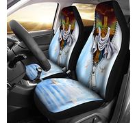 2 Pcs Front Seats Cushion Cover Dirty-Proof Car Seat Protector Scratch-Proof Bucket Seats Covers Universal Fit Sedan Mpv Car God Jesus Cross Zipper Pattern Come To Heaven