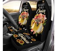 2 Pcs Front Seats Cushion Cover Scratch-Proof Car Seat Protector Breathable Bucket Seats Covers Universal Fit Truck Suv Car Lovely Pig You Always Have A Choice Choose Kindness Unicorn