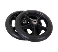 2 Pcs Front Wheel Wheelchair Replacement, 5/16" (8 mm) Bearing Solid Tire Wheelchair Accessories for Manual Wheelchair(Black,6in)