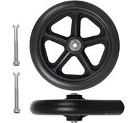 2 Pcs Front Wheelchair Wheel Solid Wheel Replacement, Anti-Slip Rubber Wheel 6 Inch 7 Inch 8 Inch, Wheelchair Caster Wheel, Anti-Wear, Non-Slip, For Manual Wheelchairs Rollators,Black,15Cm (6 In)