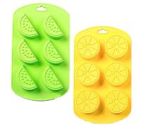 2 Pcs Fruit Silicone Molds Reusable Tropical Fruit Ice Cube Trays Non-Stick Candy Handmade DIY Molds Great for Baby Food Water Cocktails Fruit Chocolate
