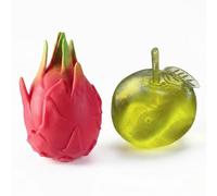 2 PCS Fruit Squishy Toys Set Realistic Dragon Fruit & Clear Green Apple Slow Rising Squishies Soft TPR Squeeze Fidget Toys for Stress Anxiety Relief Cute Desk Decor Sensory Toys for Adults Office Home