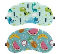 2 PCS Fruits Pattern Eye Mask for Side Sleeper, Sleeping Mask, Sleep Eye Mask, Soft Eye Shade Cover for Travel, Nap, Plane, Light Blocking