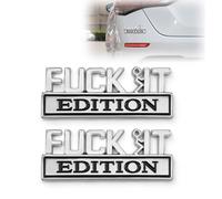 2 Pcs FUCK IT Edition Emblem, Funny 3D Metal Car Stickers, Car Fender Badge Decals for Auto lovers, Universal Vehicle Exterior Accessories for Truck SUV Motorcycle Bike