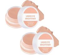 2 PCS Full Coverage Under Eye Brightener & Concealer 2-in-1 | Long Lasting Correcting Cream for Dark Circles, Warm Nude Highlighter Foundation, Crease-Proof & Hydrating