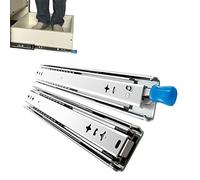 2 Pcs Full Extension Ball Bearing Drawer Slides - Heavy-Duty Metal Runners for Easy Installation in Kitchen Cabinets Computer Trays Vehicle Modifications - Smooth Sliding Action