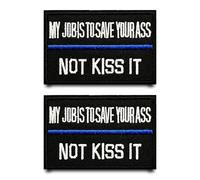 2 Pcs Fun My Jubis Tosave Yourass Not Kiss It Embroidered Patch Hook & Loop Patch Funny Emblem Tactical Applique Decorative Accessories Patches for Outdoor Bags,Backpacks,Jacket,Vest,Jeans,Clothes