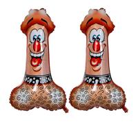 2 Pcs Fun Shape Innovative Prank Bachelor Bachelorette Party Balloon Inflatable Balloon Hen Game Bridal Shower Photography Prop Birthday Parties Engagement Gift Decoration Wedding Toy Set D3