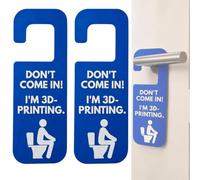 2 pcs Funny 3d Printing Door Hanger,Don,T Come In I'm 3d-printing Signs(A)