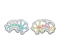 2 PCS Funny Brain Enamel Pin Set, Motivational Neuron Lapel Pins “You've Got Potential” & “Don't Waste Your Potential”, Cute Alloy Brooch Badge for Backpack Jacket Hat