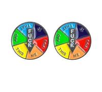 2 Pcs Funny Enamel Pins, Lucky Wheel Pin Badge, Fun Rotatable Arrows Brooch, Colorful Cartoon Badge Pin, Make a Decision Badge Lapel Pin Brooch Jewelry, Women Men Gifts Jacket Jeans Decoration Pins