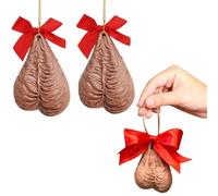 2 Pcs Funny gifts for men Christmas Decorations 3d Novelty Baubles Gag Gifts for Christmas, Birthdays Men, Women, Friends for Personalization Xmas Tree Decoration for Party, Indoor Home Accessories