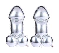 2 Pcs Funny Shape Innovative Prank Bachelor Bachelorette Party Balloon Inflatable Balloon Hen Game Bridal Shower Photography Prop Birthday Parties Engagement Gift Decoration Wedding Toy Set D24