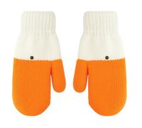 2 Pcs Funny Winter Silly Goose Gloves, Novelty Animal Knitting Glove, Thermal Mittens for Cold Weather, Cute Goose Mittens Gift for Girl Friend Women, Orange Soft Lining Gloves