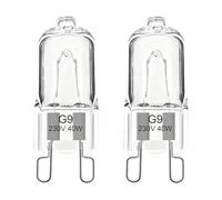 2 Pcs G9 Halogen Oven Bulb, Heat Tolerant Oven Bulb, 40W 230V Dimmable Capsule Lamp, G9 Bi Pin Cooker Microwave Bulb for Bosch Neff AEG Zanussi Smeg, Warm White Clear High Temperature Appliance Light