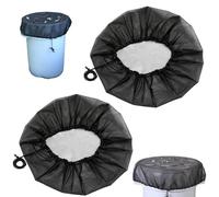 2 Pcs Garden Rain Catchers, Rainwater Collector Mesh Covers with Drawstring, Water Butts Net Lid for Outdoor Storage, Slim Water Butt Protection, Garden Water Management System