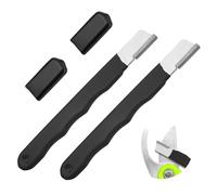 2 Pcs Garden Tool Sharpener, Multipurpose Usage Sharpening Premium Wolfram Steel Portable Pocket Knife Blade Sharpener for Pruning Shears Hatchets Scissors Sickle Fence Shears Axe(Black)