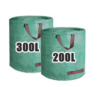 2 Pcs Garden Waste Bags Reusable Garden leaves Heavy Duty Waterproof Large Bag with Handles Ideal for Collecting Storage Waste, Trash Debris, Leaves and Grass(200 L+300 L)