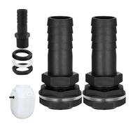 2 Pcs Garden Water Tank Overflow Vent, 25mm Water Butt Connector Water Butt Barbed Linking Pipe Connector Waterbutt Hose Connector with Nut and Washer for Rain Barrels Outdoor Watering Systems Garden