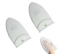 2 Pcs Garment Steamer Ironing Gloves - Waterproof, Heat Resistant Steamer Gloves, Anti-Steam Mitts with Finger Loop, Handheld Ironing Board for Clothing Collars, Pockets, Ties - Grey
