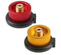 2 Pcs Gas Bottle Adapter Portable Gas Refill Adapter for Butane Canister to Screw Cartridge Converter Lightweight Outdoor Stove Connector Nozzle Bottle Convert for Hiking Picnics BBQs Camping Stoves
