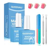 2 Pcs Gel Nail Polish 30ml, Polish Remover, Kit with 2 Gel Polish Scraper & 1 Nail File, Fast Remover for Nails within 3-6 Minutes