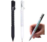 2 PCS Geometric Me/tal Crinkle Pen Fidget,Gel Pen,Stress Relief Me/tal Shape Shifting Switch P/en,Stationery Supplies,0.5mm Retractable Gel P/e/n,Handwriting Pe/ns,Black P/en,0.5mm Quick-Drying Pe/n,B