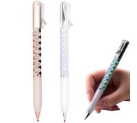 2 PCS Geometric Me/tal Crinkle Pen Fidget,Gel Pen,Stress Relief Me/tal Shape Shifting Switch Pen,Stationery Supplies,0.5mm Retractable Gel Pen,Handwriting Pens,Black Pen,0.5mm Quick-Drying Pen,A