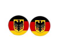 2 Pcs Germany Flag and Emblem Round Button Pins, Germany Metal Alloy Lapel Pins, Patriot's Day National Day Accessory