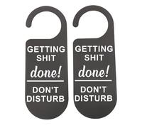 2 Pcs Getting Sh*t Done Do Not Disturb Sign Work Door Hanger Door Sign Office Sign (GETTING SH*T done H EU)