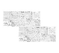 2 Pcs Giant Coloring Poster, 31 x 72 in Football Theme Tablecloth, Multiple Patterns for Creativity, Large Artists Coloring Poster for Game Day and Parties