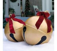 2 PCS Giant Inflatable Christmas Balls, 45cm/60cm Giant Christmas Baubles Outdoor, Extra Large Blow Up Decoration Christmasbaubles, PVC Bell Shape H ang Decorated, For Porch, Yard, Lawn, Patio, Garden