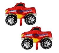 2 Pcs Giant Red Monster Truck Party Big Foil Balloon Birthday Party Decorations Supplies