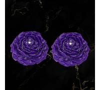 2 Pcs Gilded Candles for Wax Play Low Heat, Low Temperature Body Safe Drip Peony Candles, Romantic Massage Soy Rose Candles Couple (2, Purple)