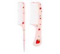 2 PCS Girls Kids Comb Set, Small Cute Combs Girls Hair Brush, Mini Fat Tooth Comb for Toddlers Curl Brush Travel Hairdressing Hair Styling Combs for Baby Children (Pink)