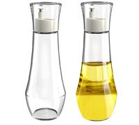 2 Pcs Glass Bottles With Stainless Steel Nozzles (260 Ml + 150 Ml), Dustproof Lids For Oil, Vinegar, Soy Sauce, Ideal For Kitchen & Bathroom