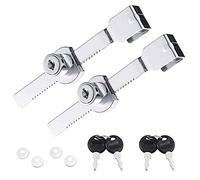 2 Pcs Glass Cabinet Lock, Display Case Wine Lock Security with Chrome Finish, Keyed Alike