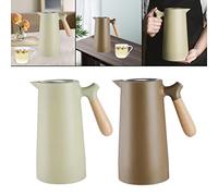 2 Pcs Glass Liner Vacuum Insulation Pot Water Warmer Kettle 1000ml Double Layer Heat Preservation Press Type Water Outlet