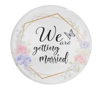 2 PCS Glass Strong Refrigerator Magnets We're Getting Married Magnets Beautiful Wreath Greenery Whiteboard Magnets for Dishwasher Cabinets Home Decorations