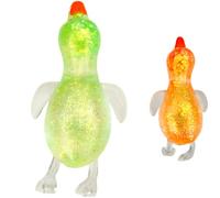 2 Pcs Glitter Duck Squeeze Toy, Green Blue Pudding Stress Calm Squeeze Toy, 5.9 x 2.7 in Cute Mochi Fidget for Adults, Sensory Animals for Stress, Party Favors, Soft Springy, Easy to Hold