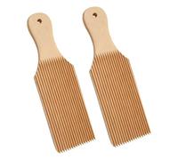 2 Pcs Gnocchi Board, Wooden Butter Paddles Natural Beech Kitchen Tools with Grooved Surface for Shaping Maker Homemade Removing Buttermilk Pressing Moulding and Baking Durable Traditional Accessories