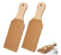 2 PCS Gnocchi Board & Wooden Butter Paddles Set, Natural Beech Pasta Maker Tool for Homemade Gnocchi, Butter Maker & Butter Churner, Traditional Italian Kitchen Accessories, 24 cm